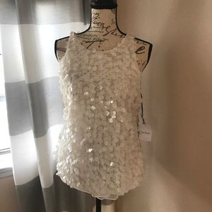 White sequin worth top.  New with tags!